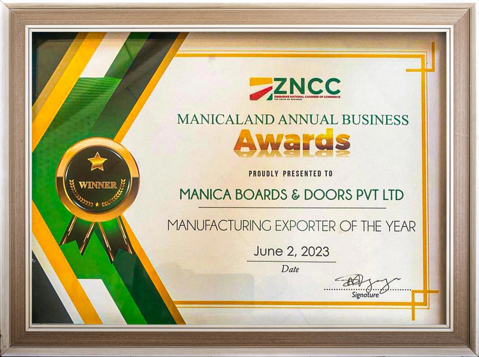Manufacturing Exporter of the Year 2023