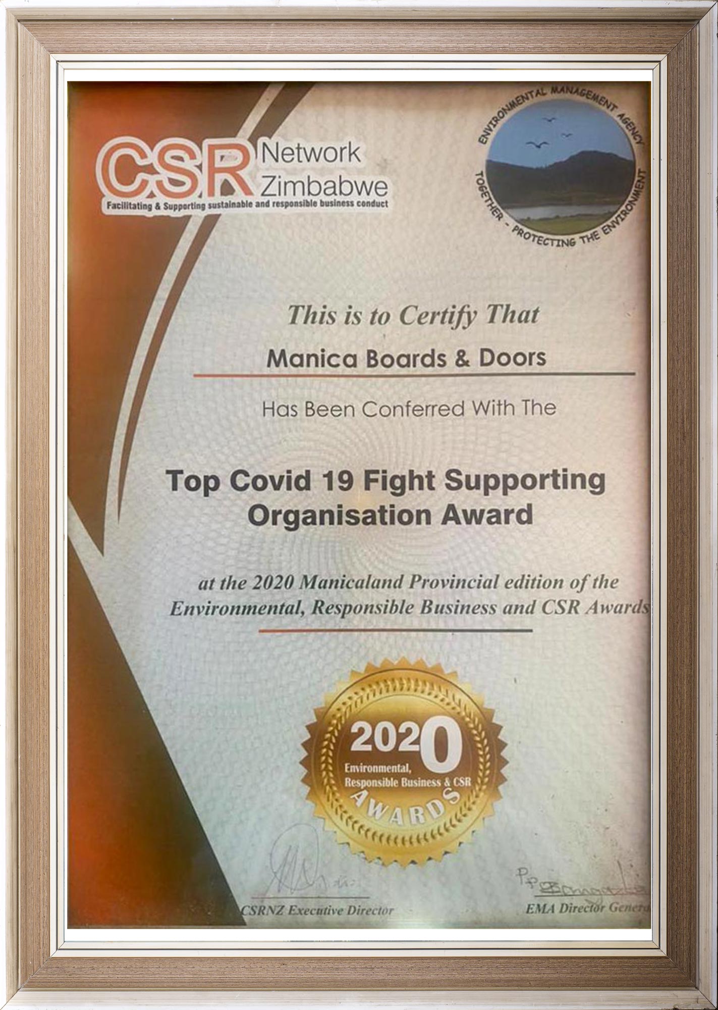 Top COVID 19 Fight Supporting Organisation award