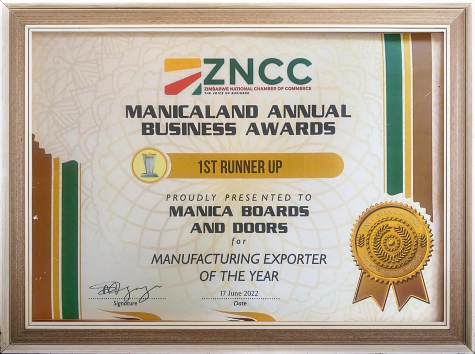 Manufacturing Exporter of the Year 2022